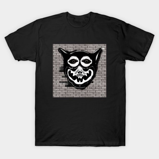 Black Cat Lovers Graffiti T-Shirt by PlanetMonkey